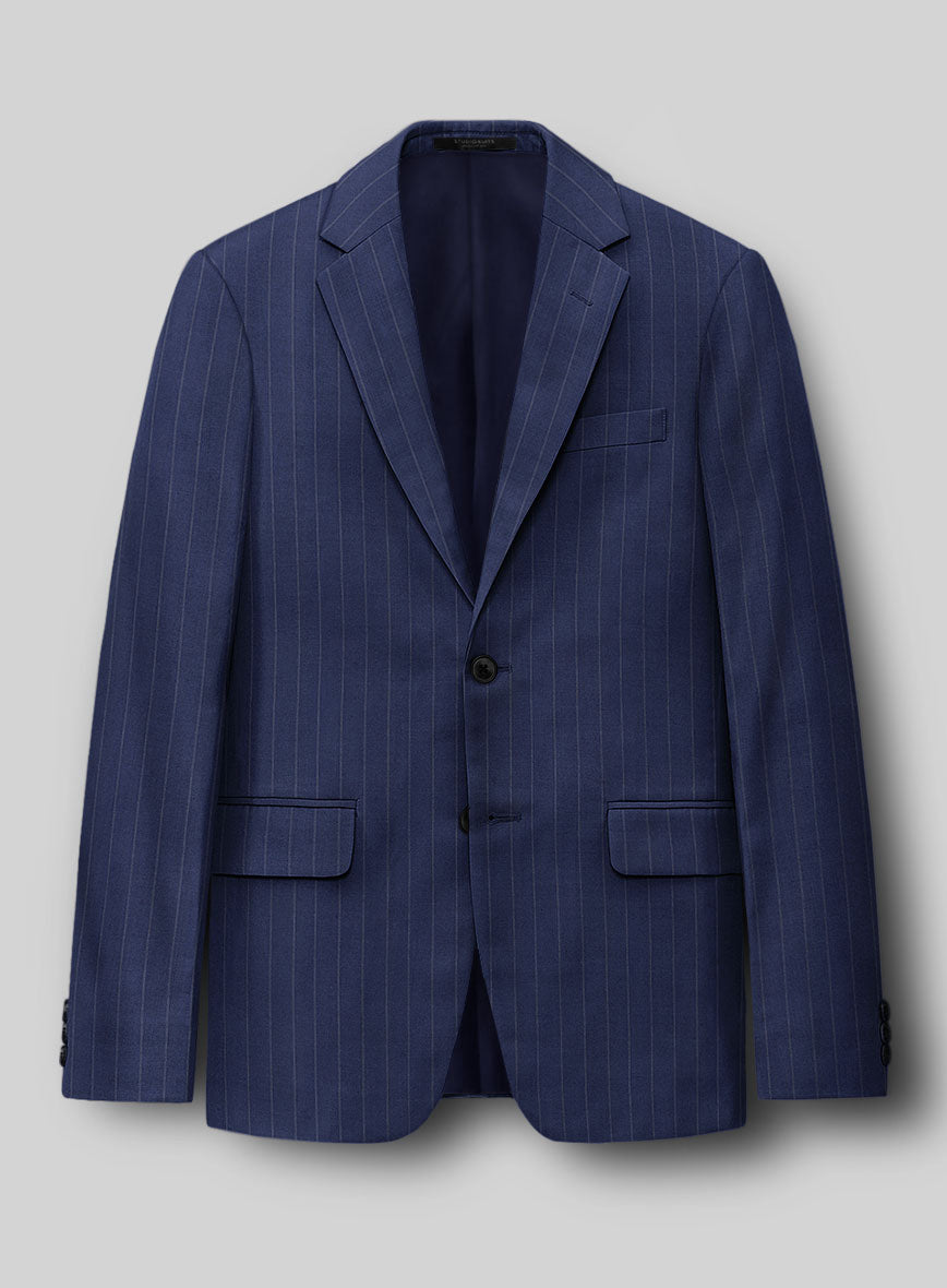 Hardy Minnis Royal Blue Pinstripe Wool Jacket - StudioSuits