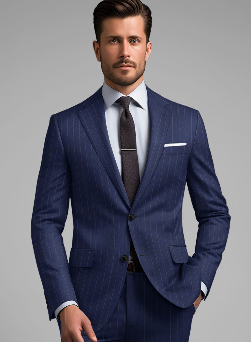 Hardy Minnis Royal Blue Pinstripe Wool Jacket - StudioSuits