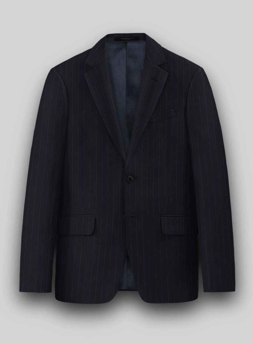 Hardy Minnis Blue Chalkstripe Wool Jacket - StudioSuits