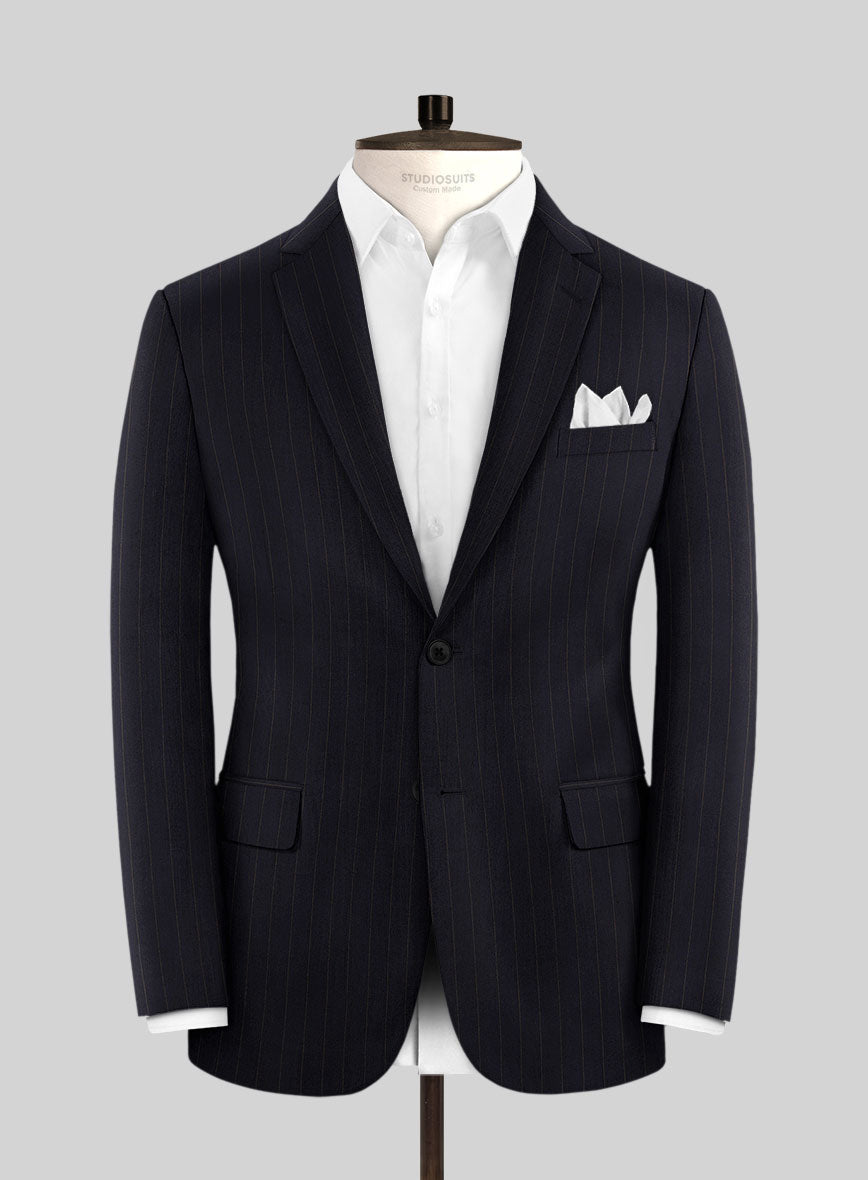 Hardy Minnis Blue Chalkstripe Wool Jacket - StudioSuits