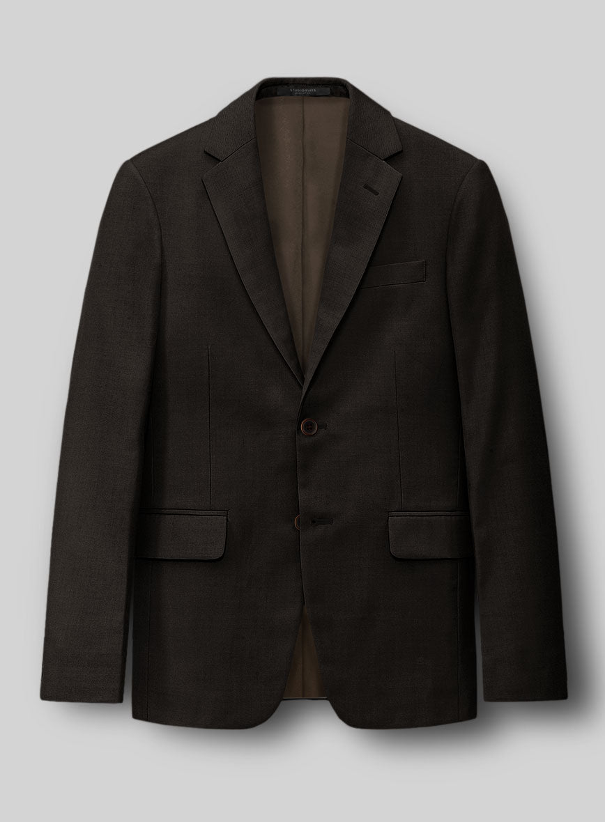 Hardy Minnis Deep Brown Twill Wool Jacket - StudioSuits