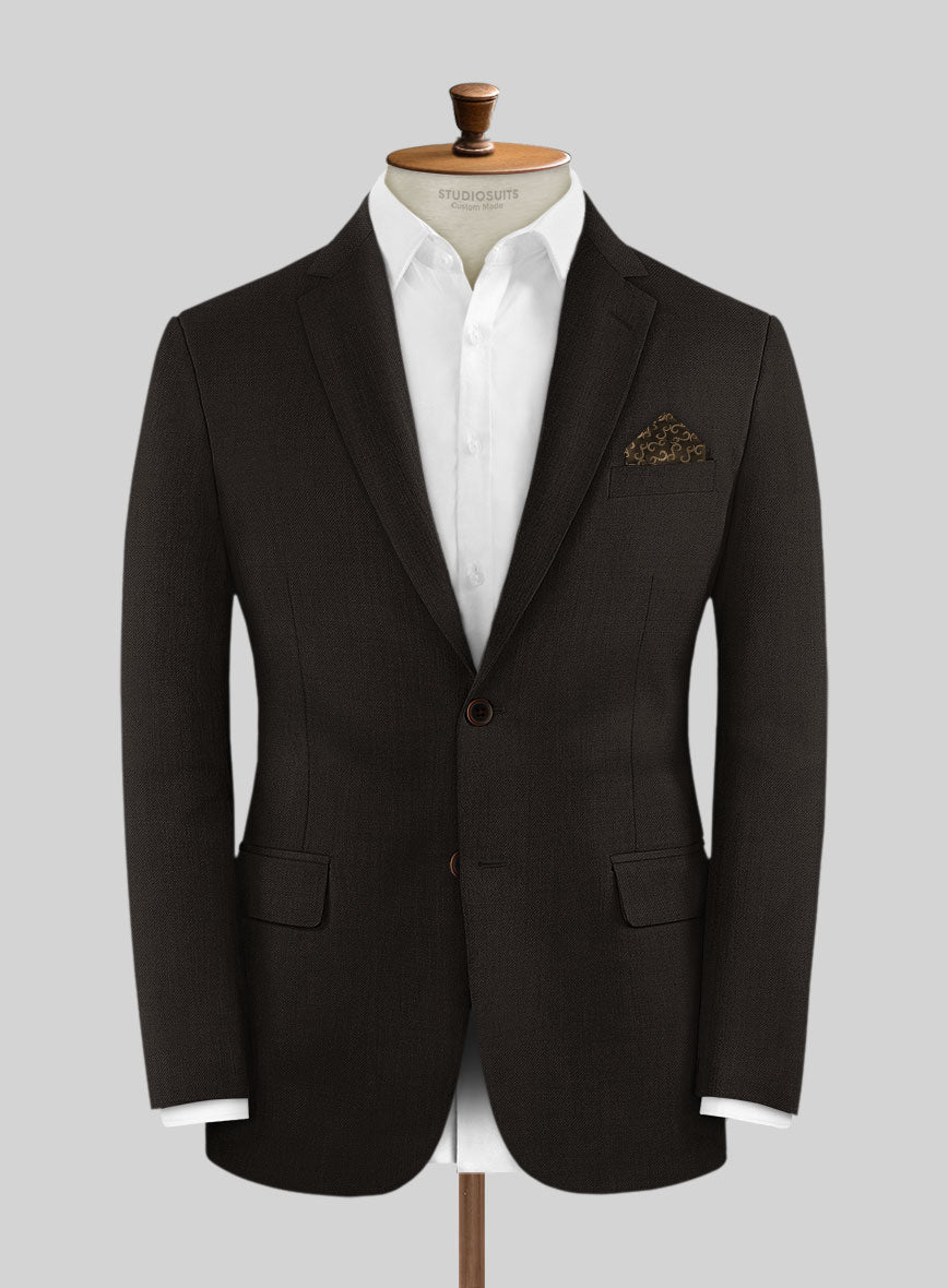 Hardy Minnis Deep Brown Twill Wool Jacket - StudioSuits