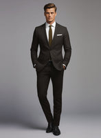 Hardy Minnis Deep Brown Twill Wool Suit - StudioSuits