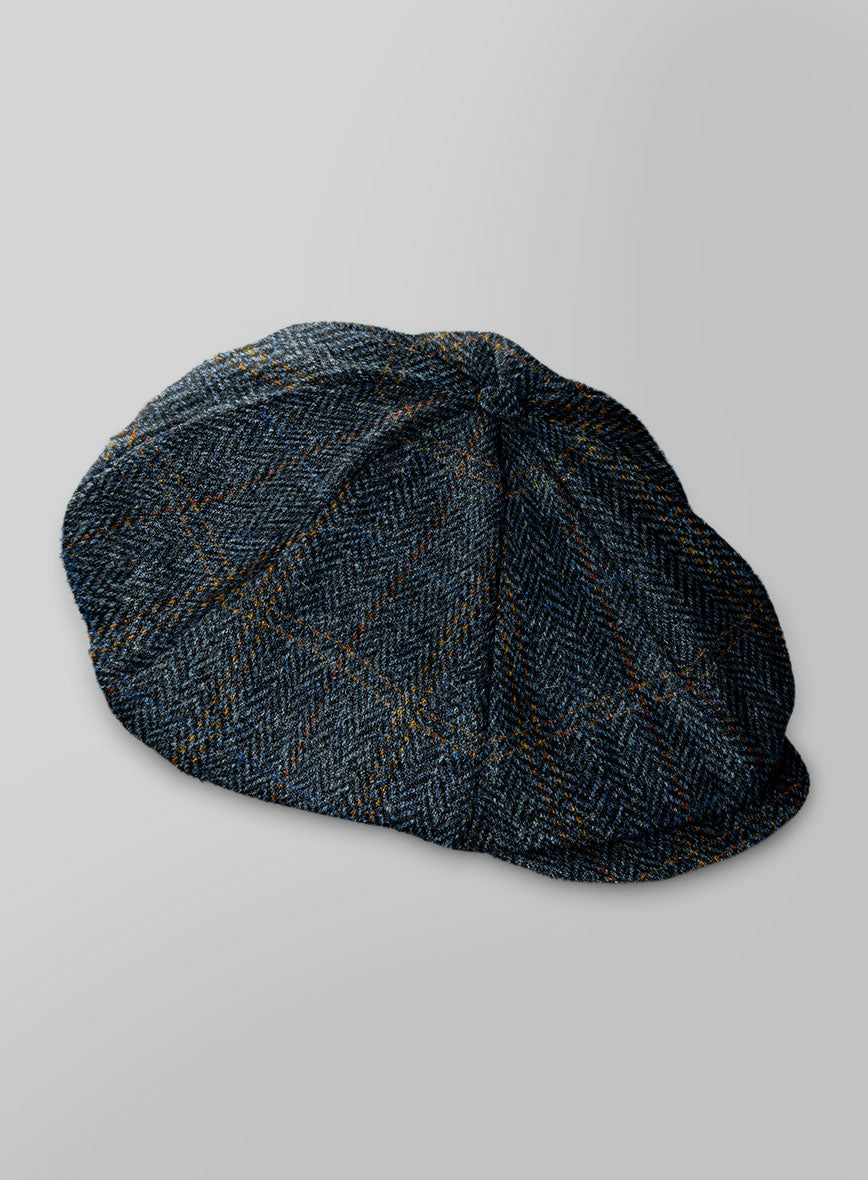 Harris Tweed Country Blue Newsboy Cap - StudioSuits