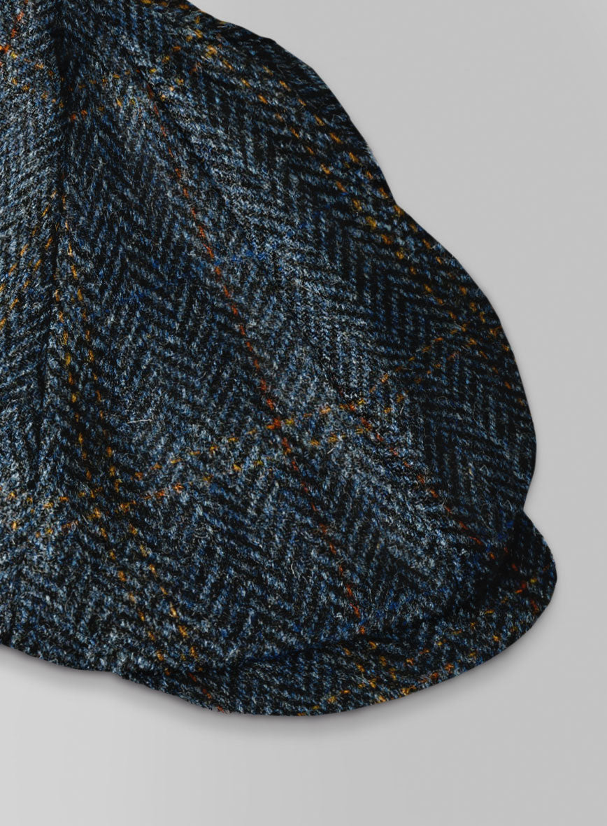 Harris Tweed Country Blue Newsboy Cap - StudioSuits