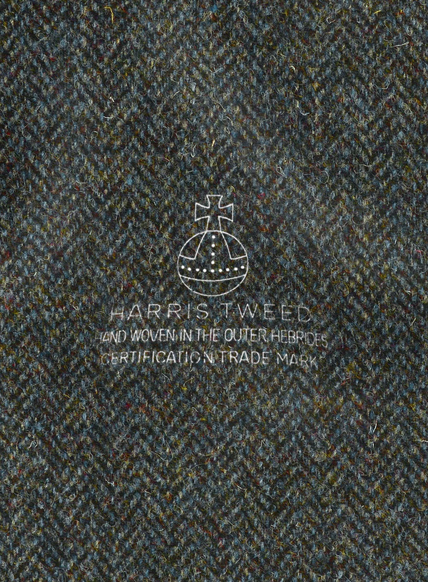 Harris Tweed Ridge Blue Herringbone Jacket - StudioSuits