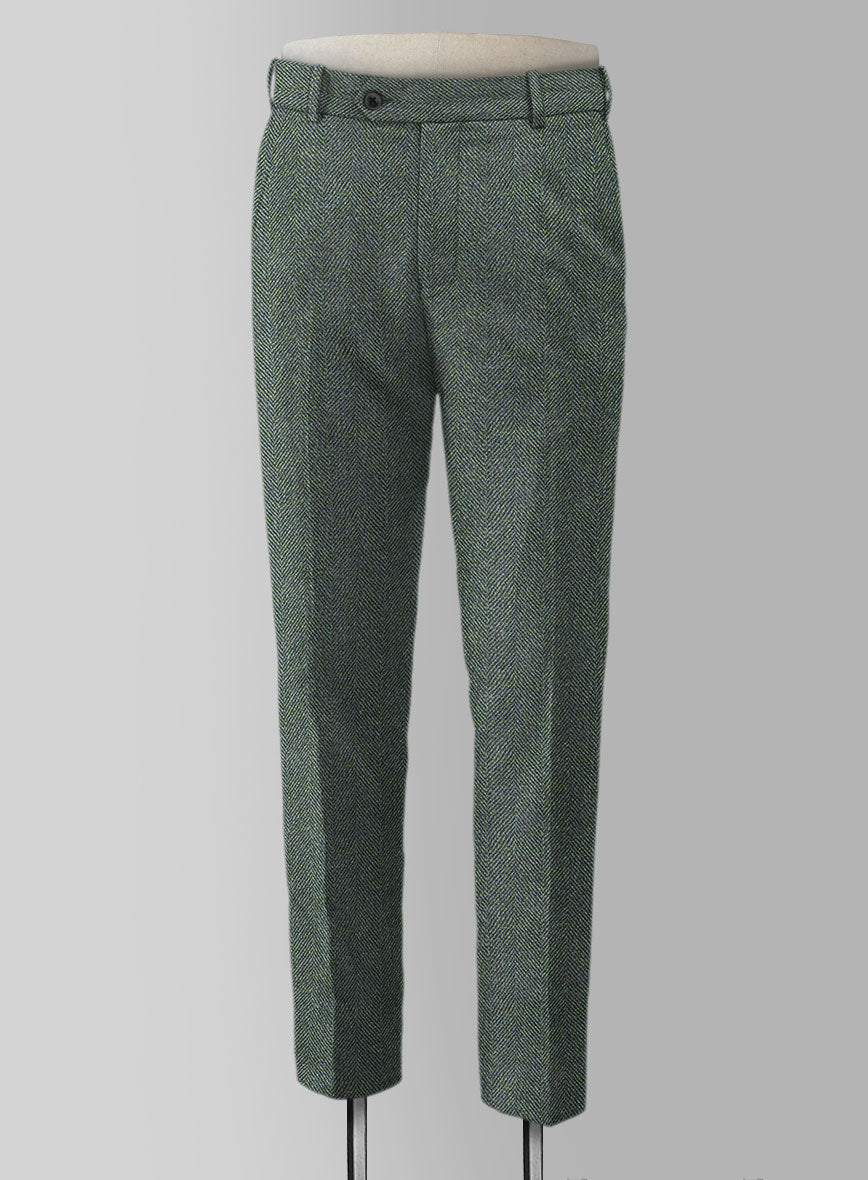 Harris Tweed Wide Herringbone Green Suit - StudioSuits