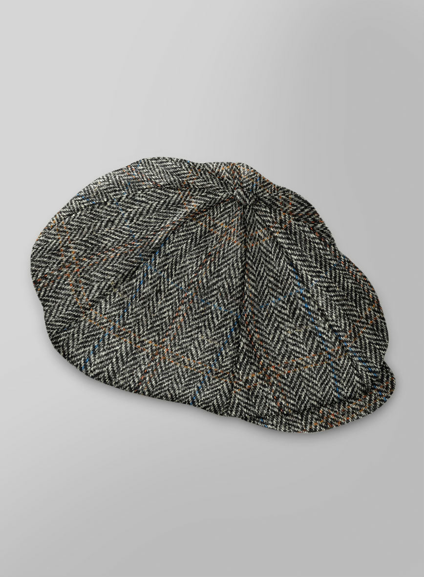 Harris Tweed Country Gray Newsboy Cap - StudioSuits