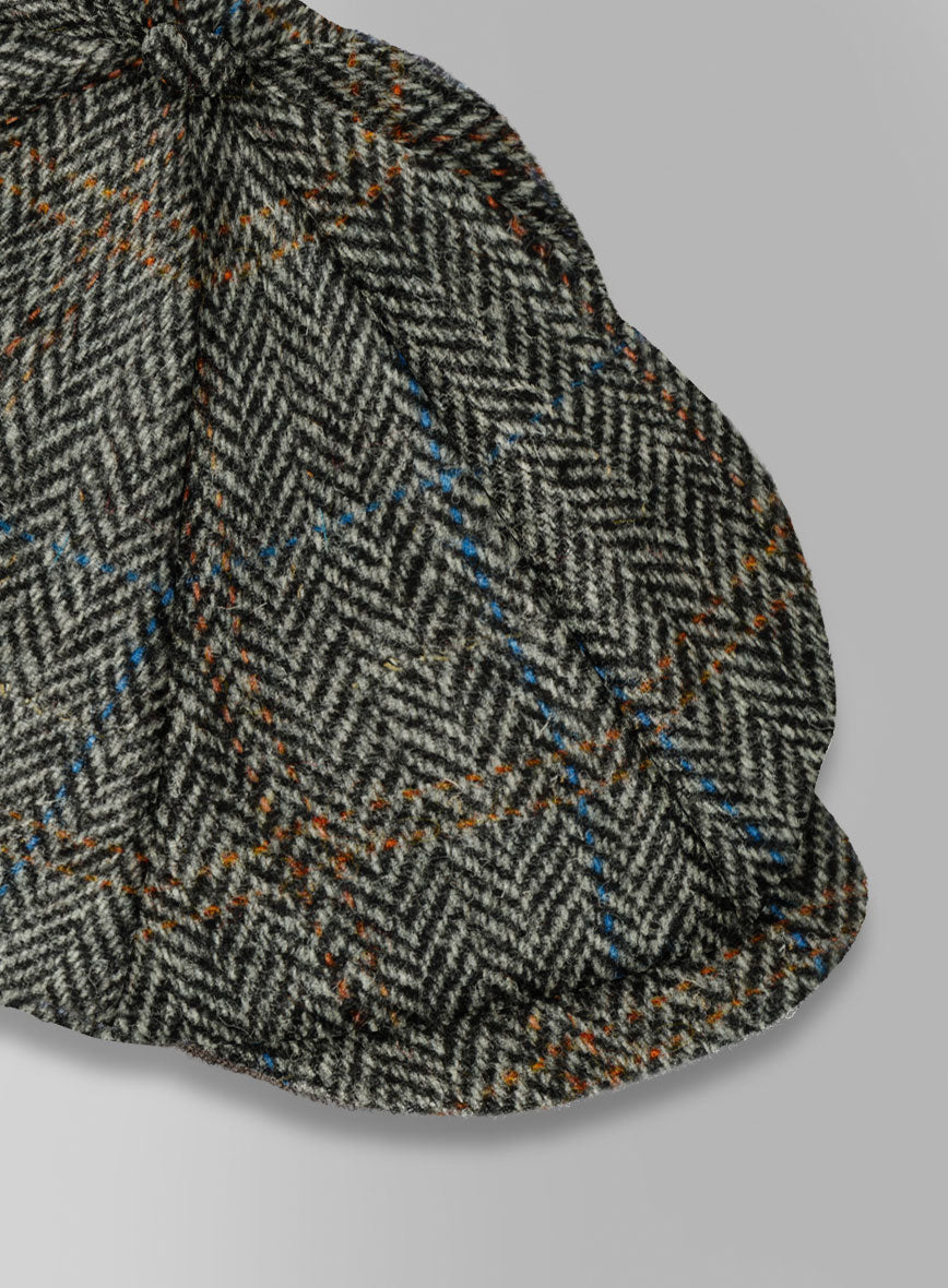 Harris Tweed Country Gray Newsboy Cap - StudioSuits