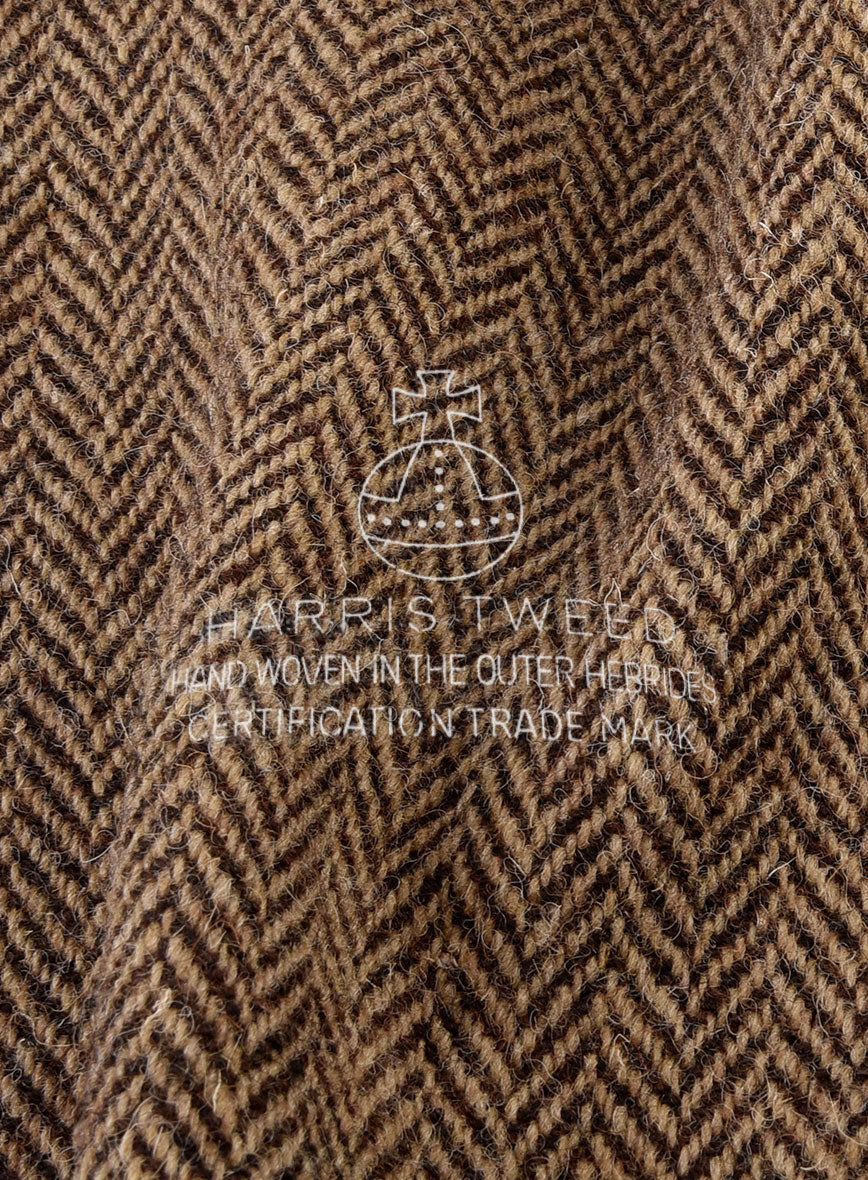 Harris Tweed Irish Brown Herringbone Newsboy Cap - StudioSuits