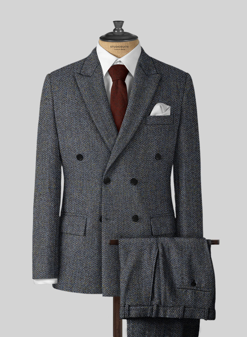 Harris Tweed Barley Blue Suit - StudioSuits