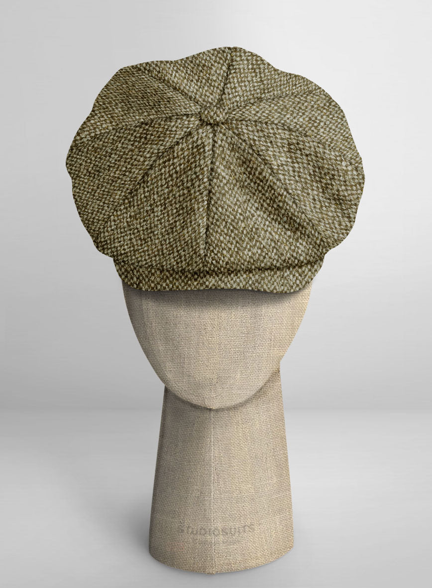 Harris Tweed Barley Brown Newsboy Cap - StudioSuits