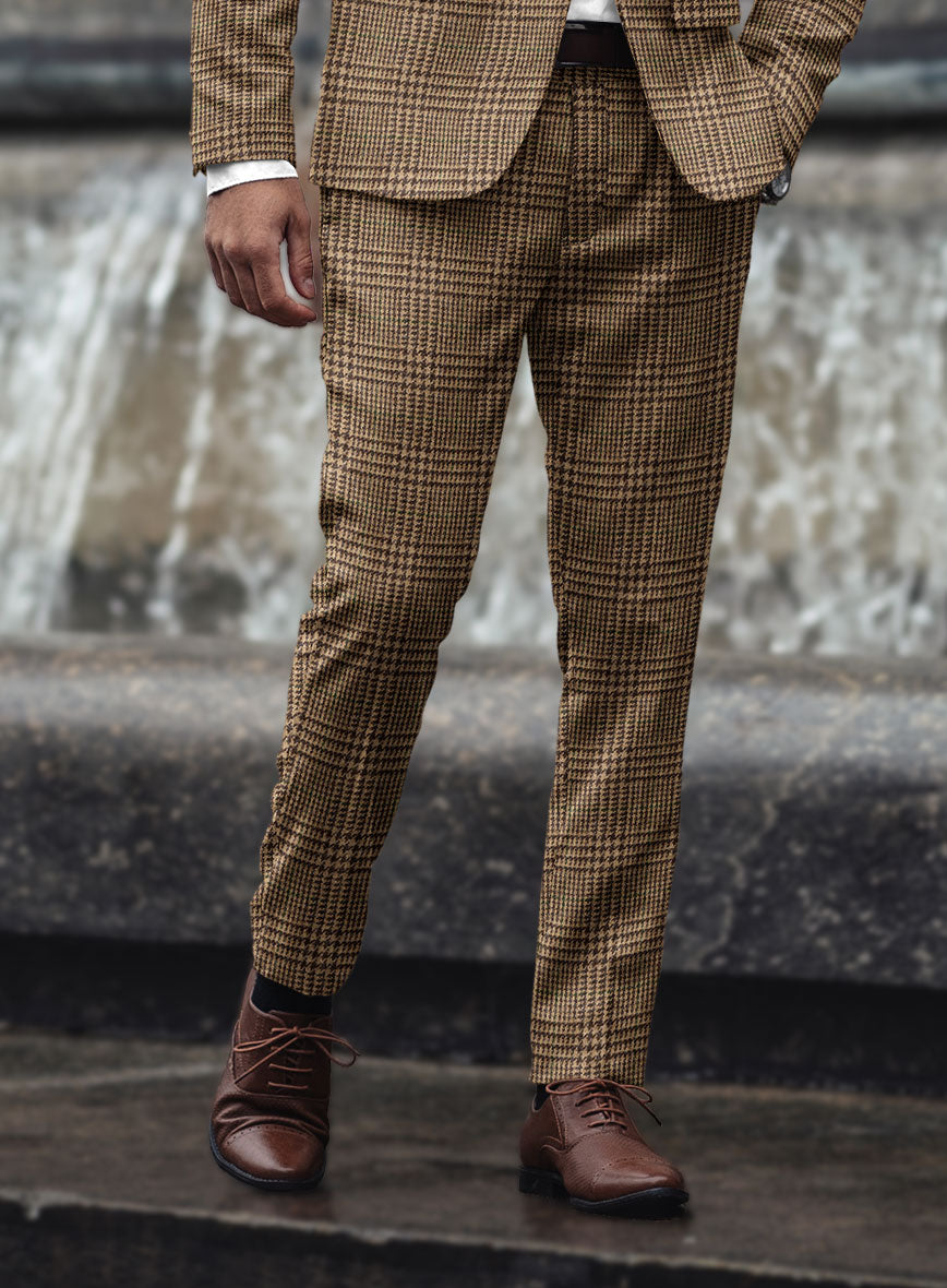 Harris Tweed Brown Glen Pants - StudioSuits