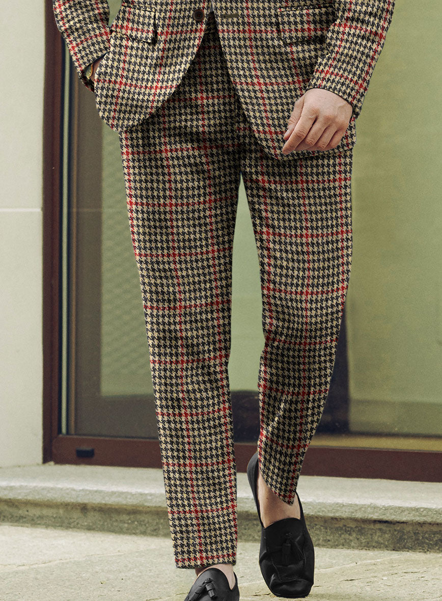 Harris Tweed Carmine Beige Pants - StudioSuits