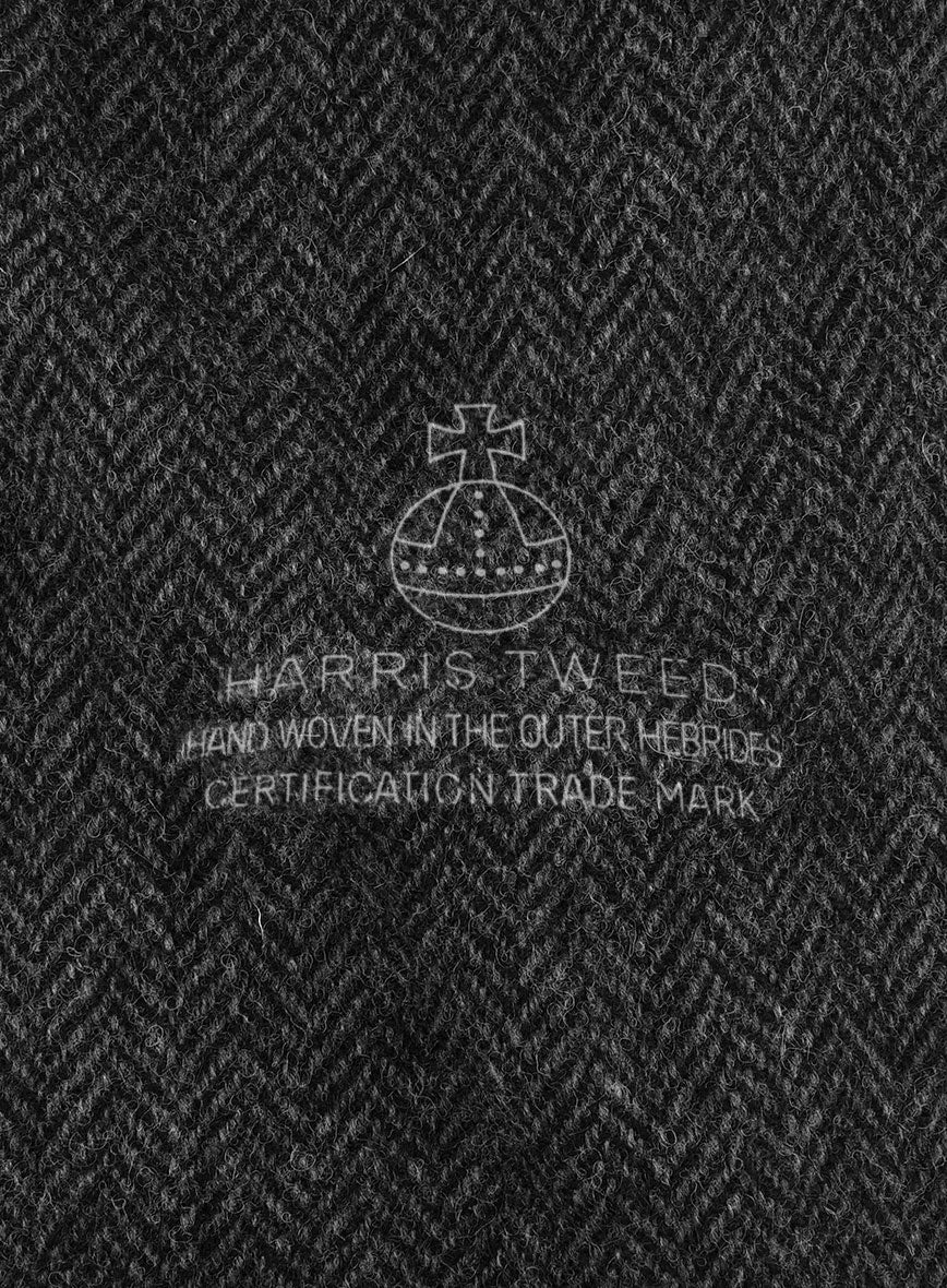 Harris Tweed Charcoal Herringbone Jacket - StudioSuits