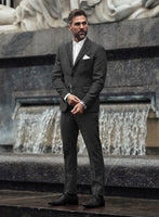 Harris Tweed Charcoal Herringbone Suit - StudioSuits