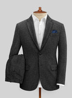 Harris Tweed Charcoal Herringbone Suit - StudioSuits