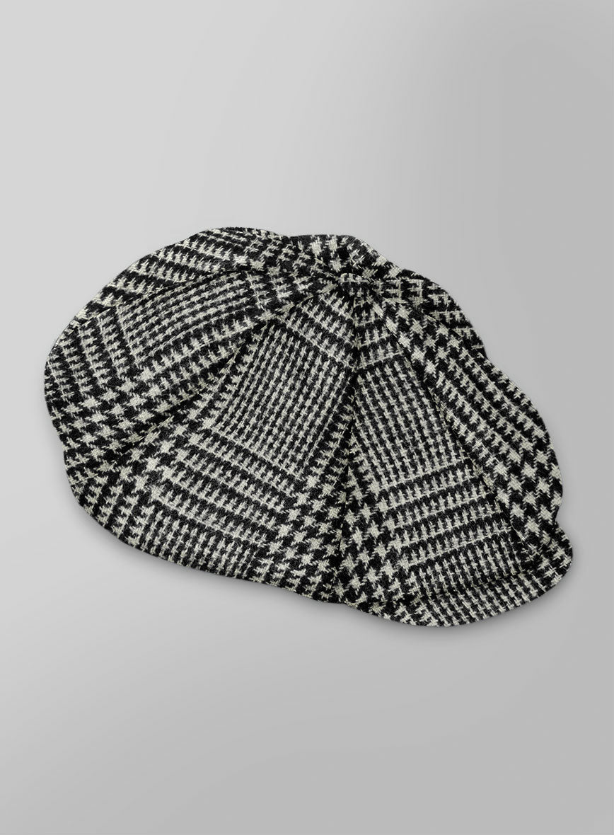 Harris Tweed Classic Glen Newsboy Cap - StudioSuits