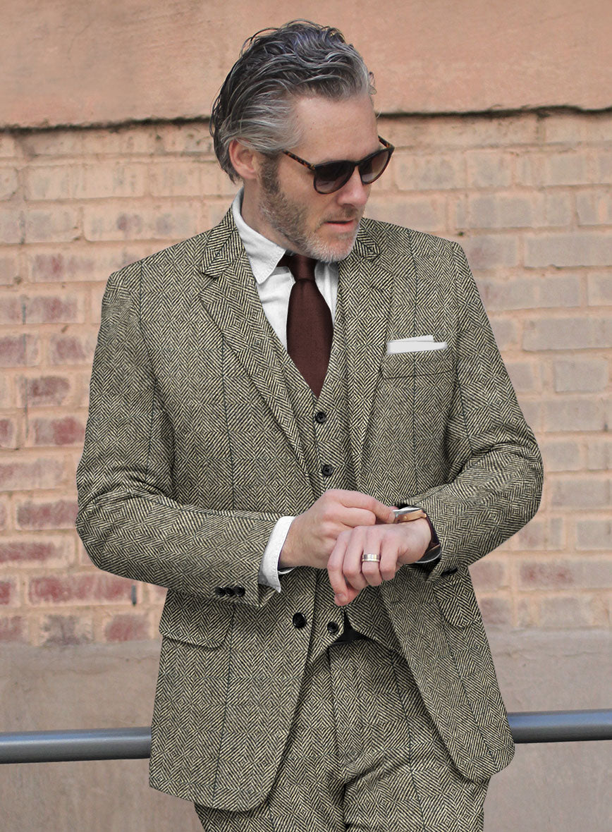 Harris Tweed Country Greige Jacket - StudioSuits