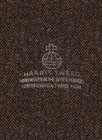 Harris Tweed Dark Brown Herringbone Waist Coat - StudioSuits