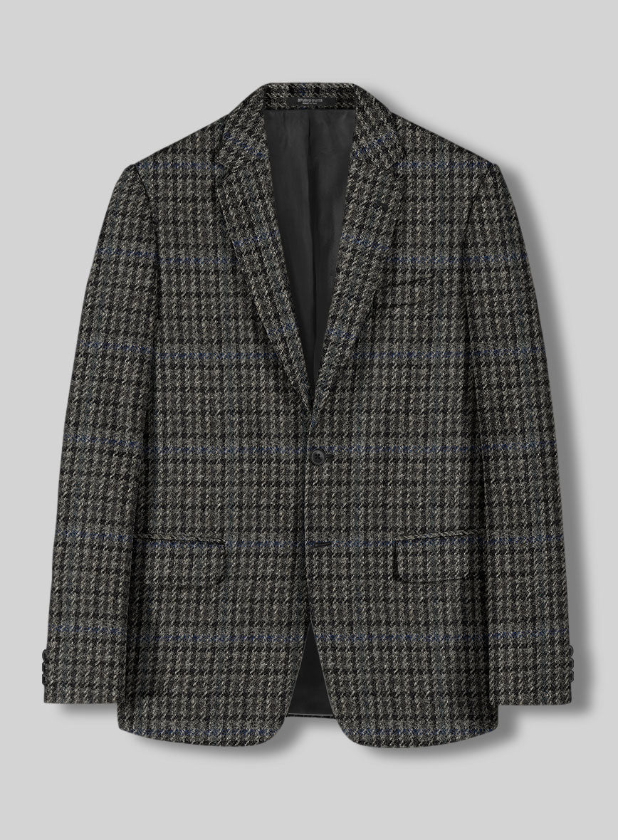 Harris Tweed Dark Gray Check Jacket - StudioSuits