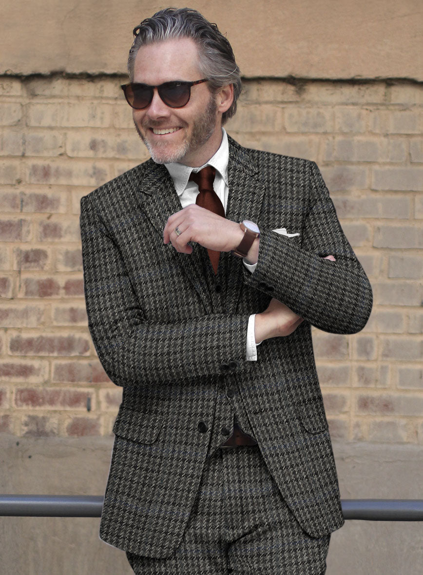 Harris Tweed Dark Gray Check Jacket - StudioSuits