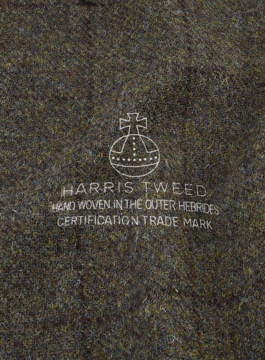 Harris Tweed Dark Green Check Pants - StudioSuits