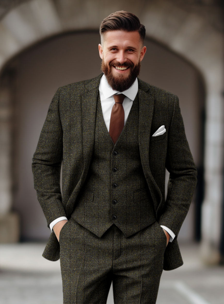 Harris Tweed Dark Green Check Suit StudioSuits