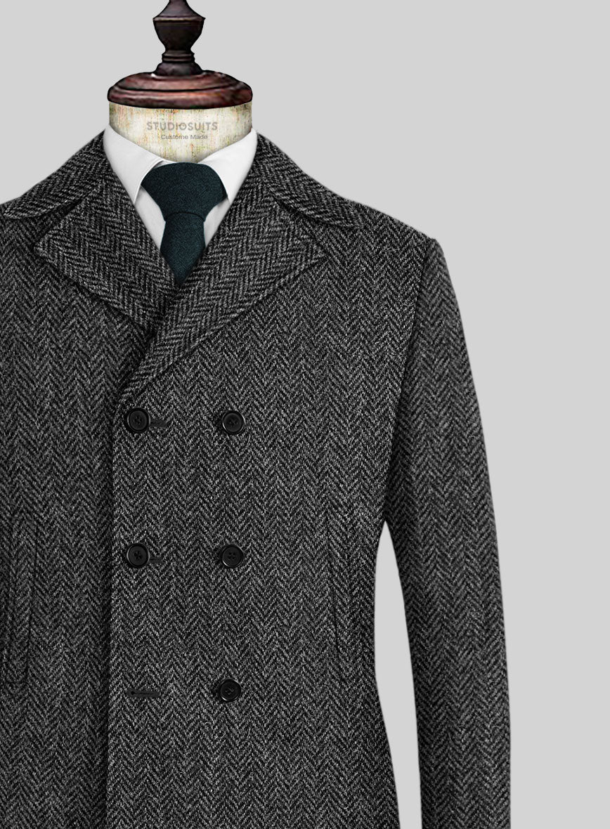 Mens tweed peacoat best sale