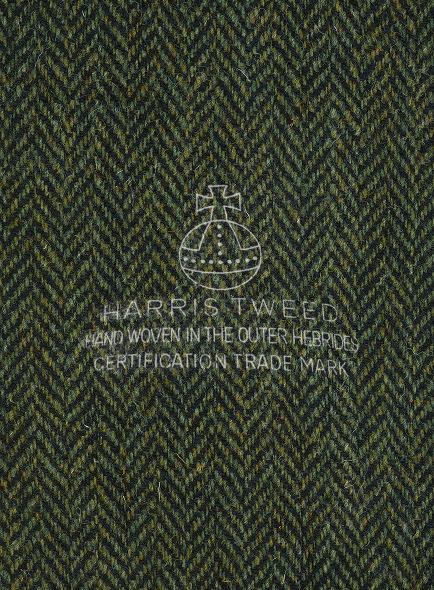 Harris Tweed Forest Green Herringbone Pants - StudioSuits