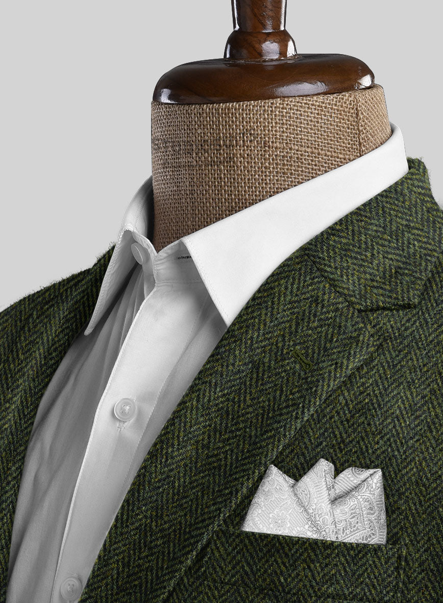 Harris Tweed Forest Green Herringbone Suit - StudioSuits