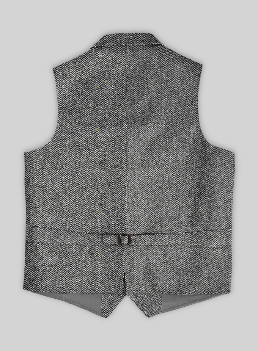 Harris Tweed Gray Chevron Hunting Vest