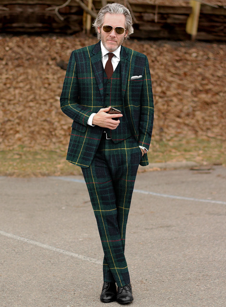 Harris Tweed Green Tartan Suit - StudioSuits