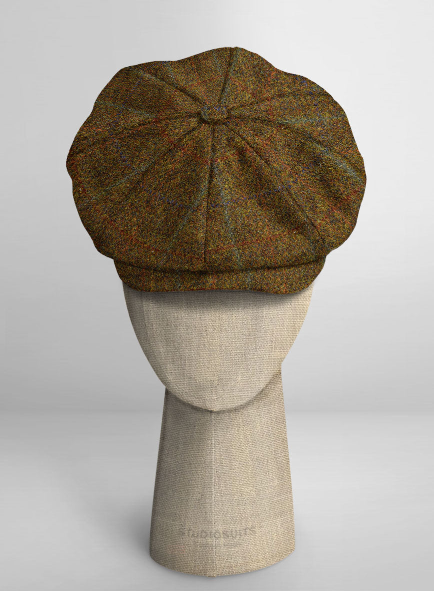 Harris Tweed Highland Rust Newsboy Cap - StudioSuits