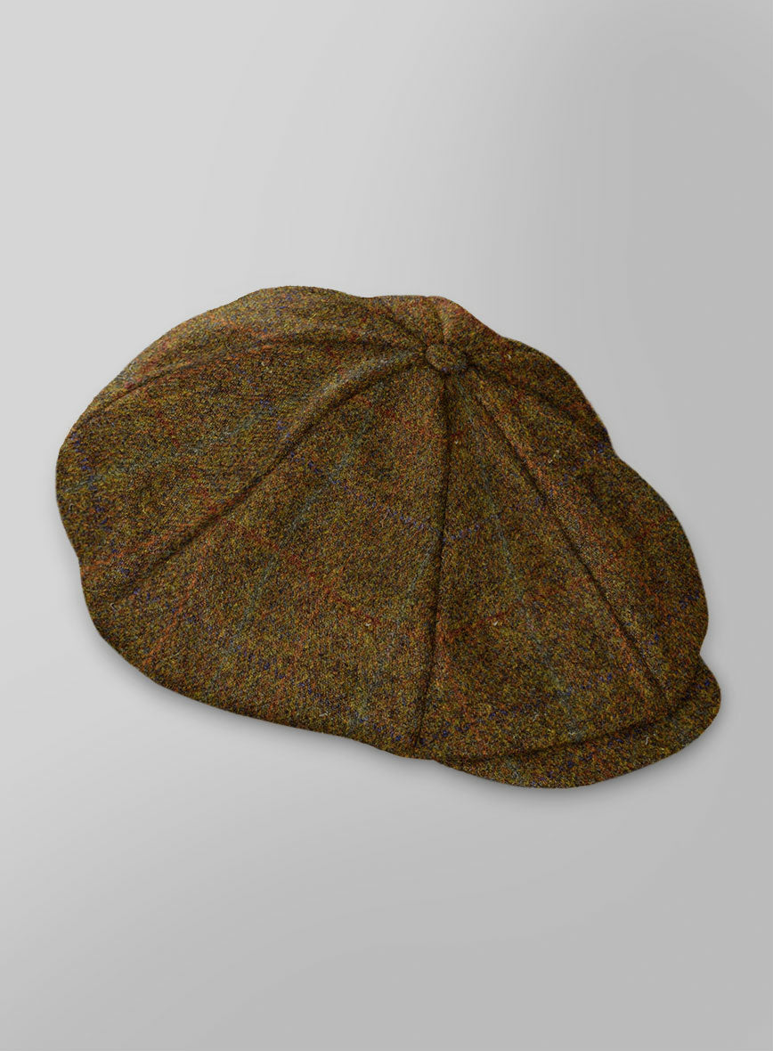 Harris Tweed Highland Rust Newsboy Cap - StudioSuits