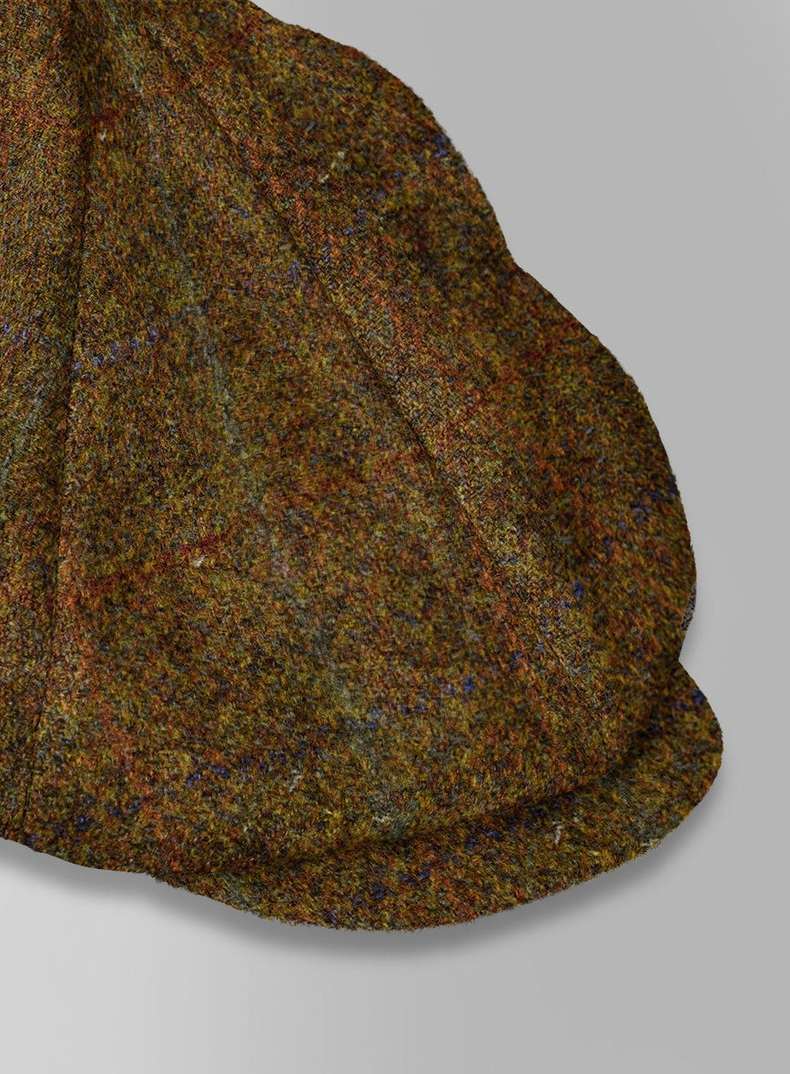 Harris Tweed Highland Rust Newsboy Cap - StudioSuits