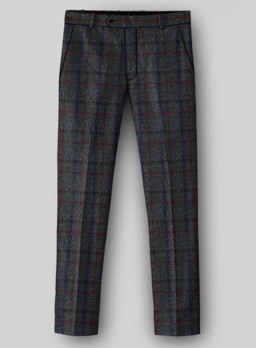 Harris Tweed Ice Blue Check Pants - StudioSuits