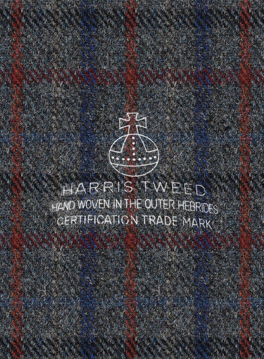 Harris Tweed Ice Blue Check Pants - StudioSuits