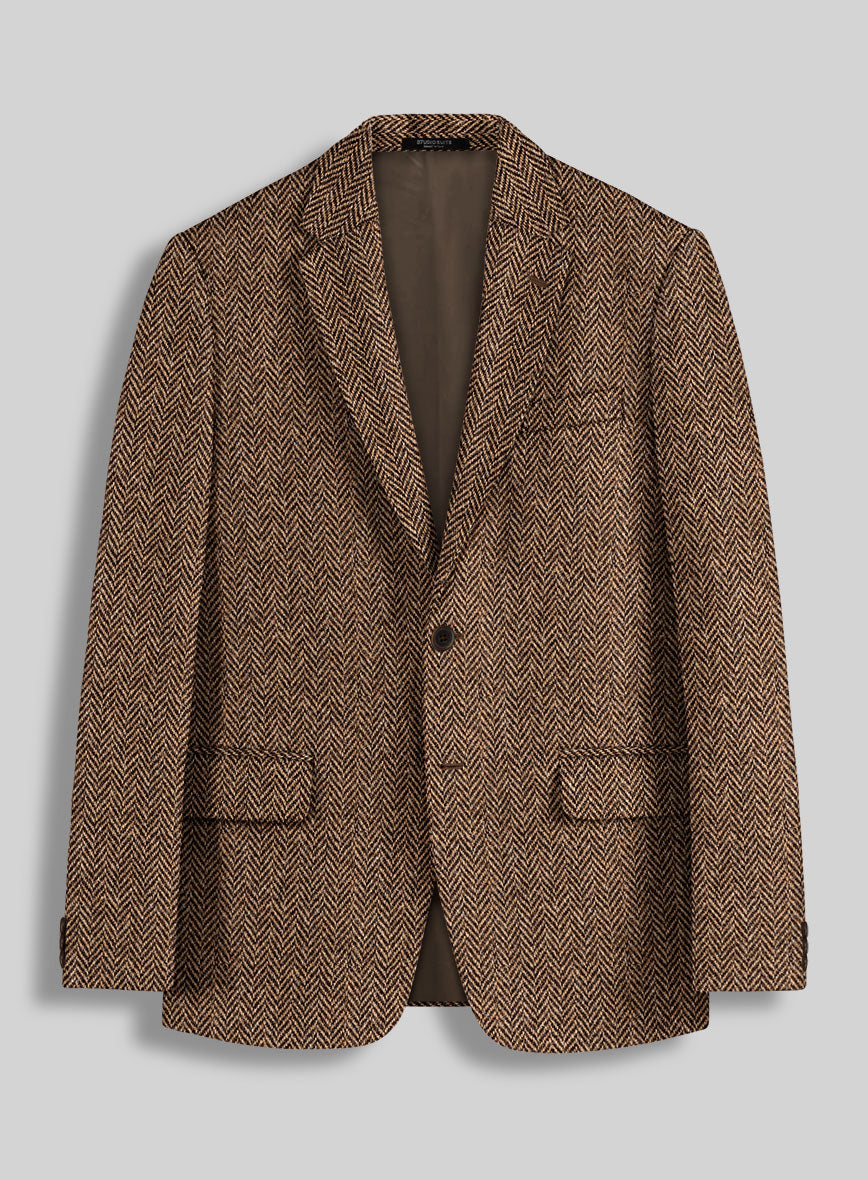 Harris Tweed Irish Brown Herringbone Suit - StudioSuits