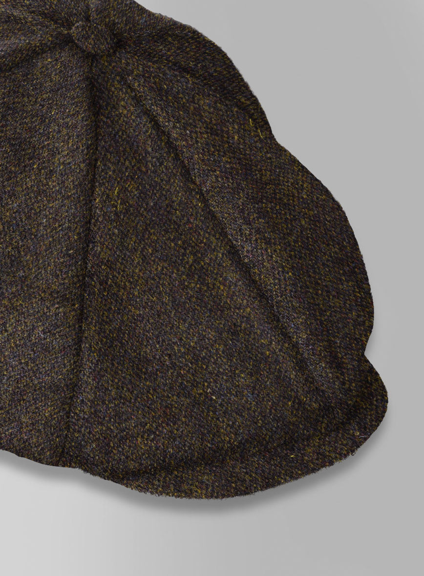 Harris Tweed Melange Brown Newsboy Cap - StudioSuits