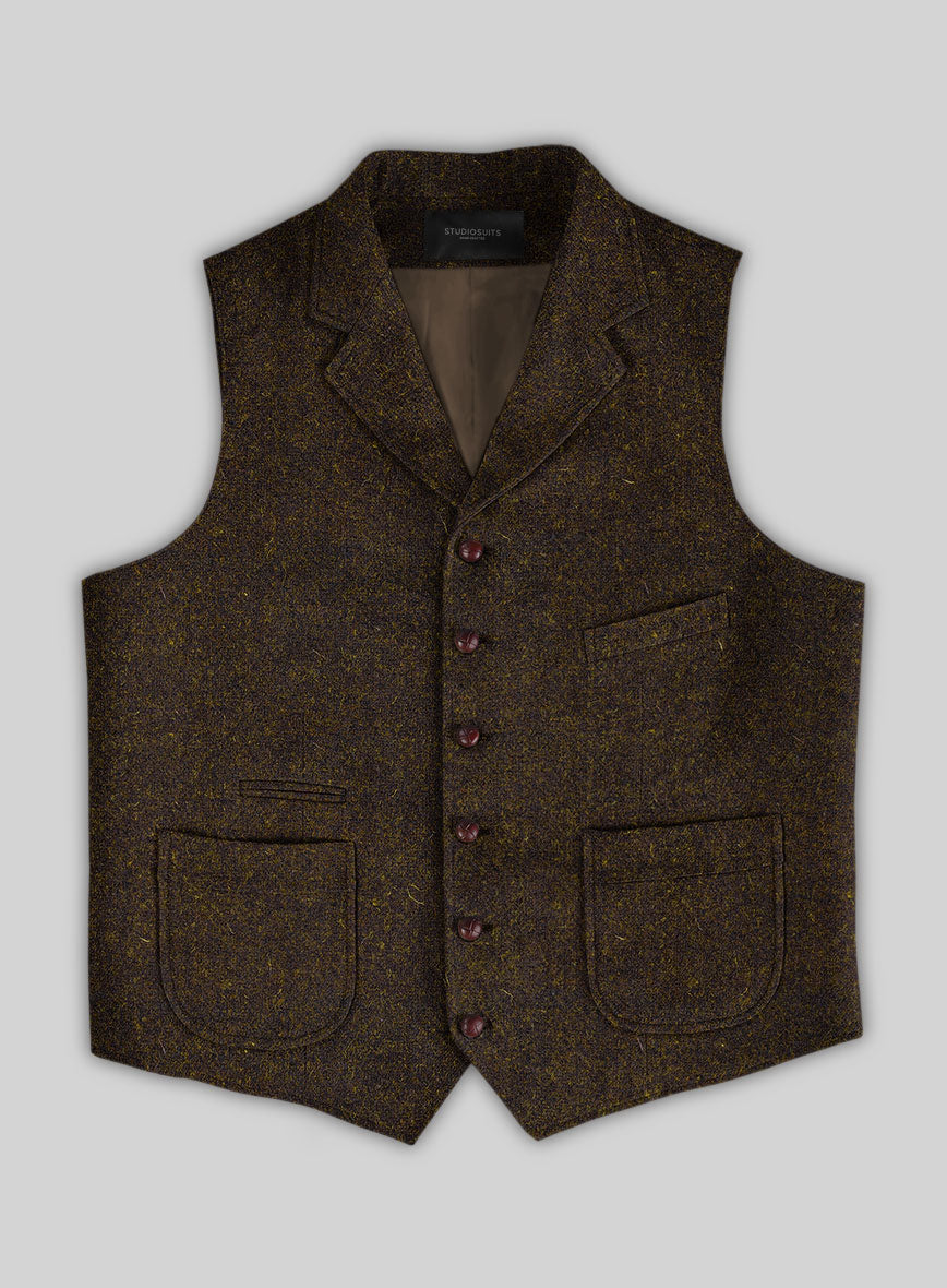 Harris Tweed Melange Dark Brown Hunting Vest