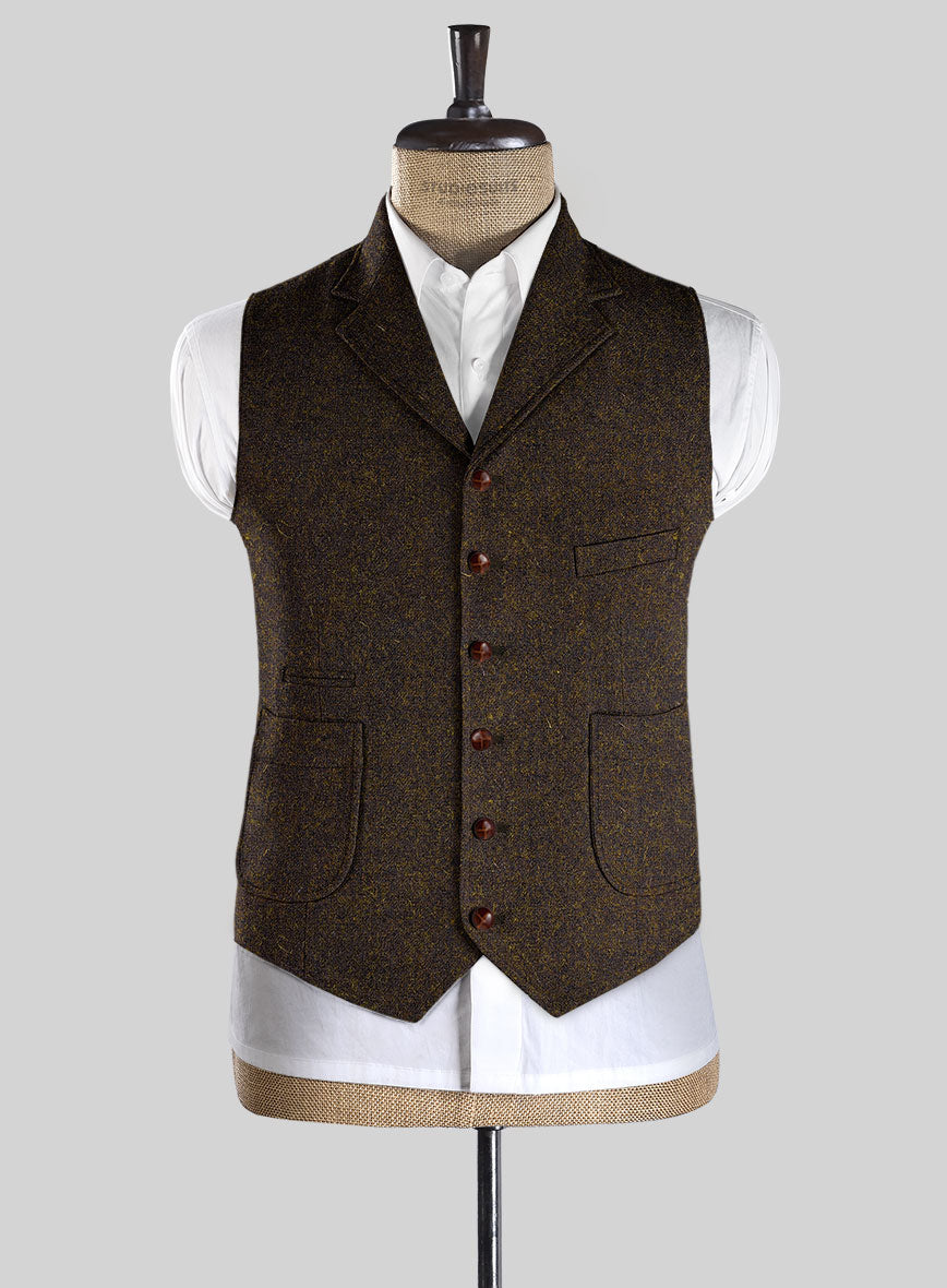 Harris Tweed Melange Dark Brown Hunting Vest