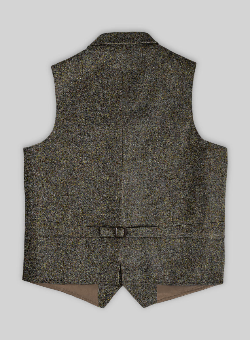 Harris Tweed Melange Green Hunting Vest