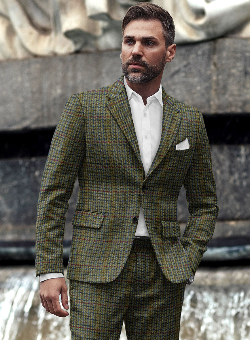 Harris Tweed Moss Green Houndstooth Jacket