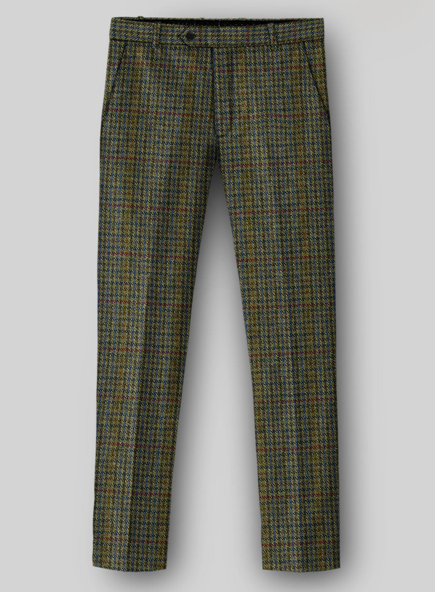 Harris Tweed Moss Green Houndstooth Suit - StudioSuits