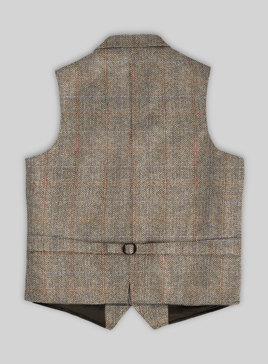 Harris Tweed Ranger Brown Hunting Vest - StudioSuits