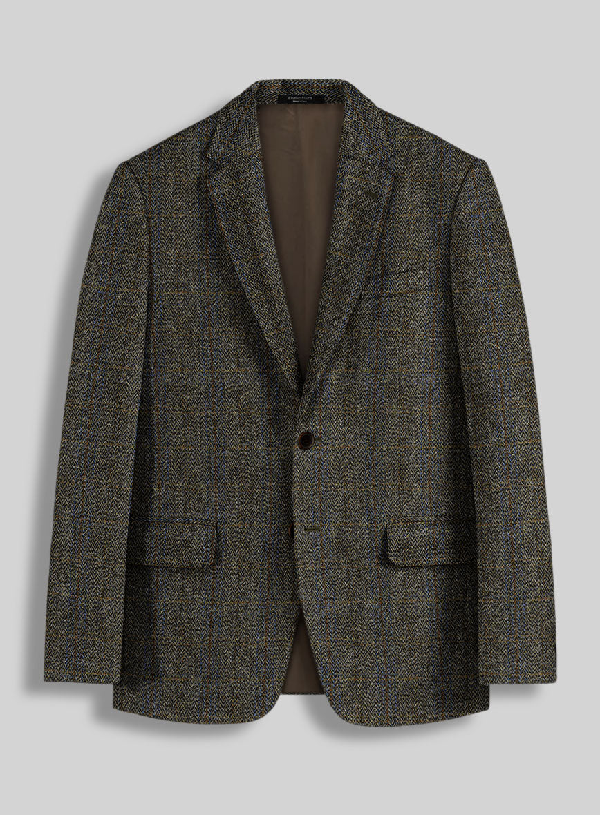 Harris Tweed Ranger Gray Blue Jacket - StudioSuits