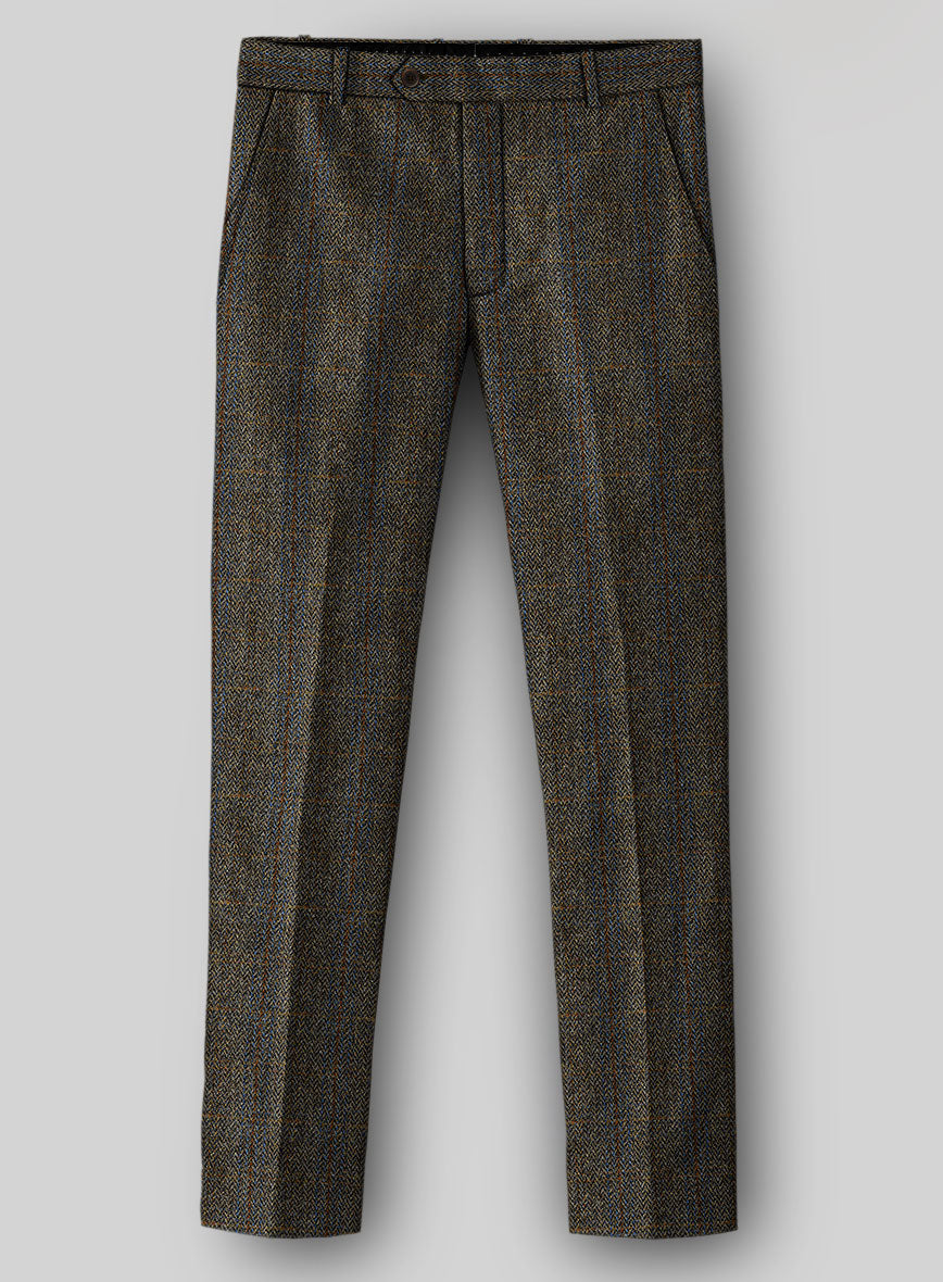 Harris Tweed Ranger Gray Blue Pants - StudioSuits