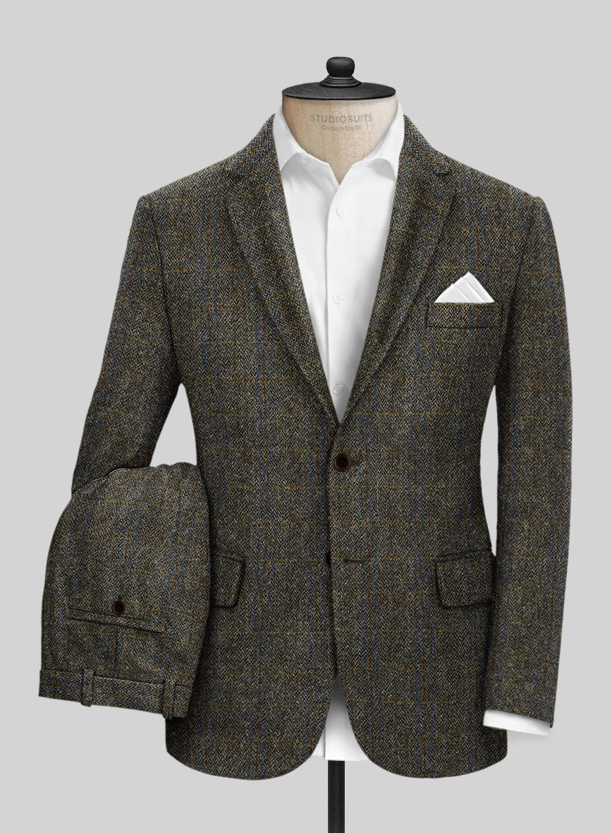 Harris Tweed Ranger Gray Blue Suit - StudioSuits