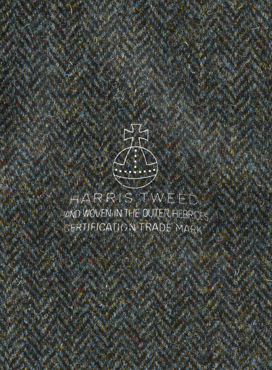 Harris Tweed Ridge Blue Herringbone Newsboy Cap - StudioSuits